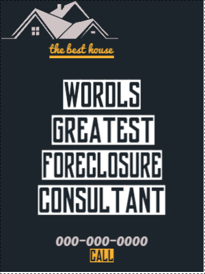 Custom Outdoor Yard Signs Multiple Sizes Foreclosure Consultant