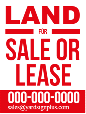 Custom Outdoor Yard Signs Multiple Sizes Land for Lease