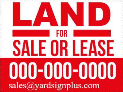Custom Outdoor Yard Signs Multiple Sizes Land for Lease