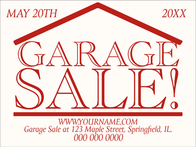 Custom Outdoor Yard Signs Multiple Sizes Garage Sale