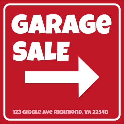 Custom Outdoor Yard Signs Multiple Sizes Garage Sale 5