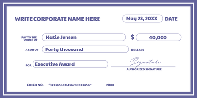 Custom Giant Check Multiple Sizes Executive Award