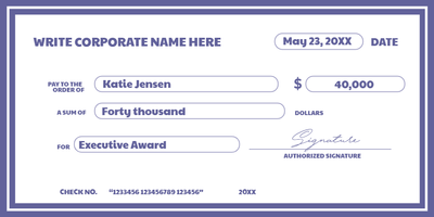 Custom Giant Check Multiple Sizes Executive Award