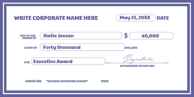 Custom Giant Check Multiple Sizes Executive Award