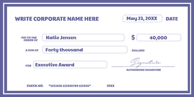 Custom Giant Check Multiple Sizes Executive Award
