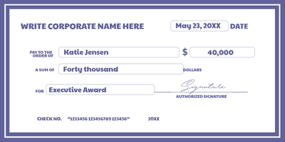 Custom Giant Check Multiple Sizes Executive Award
