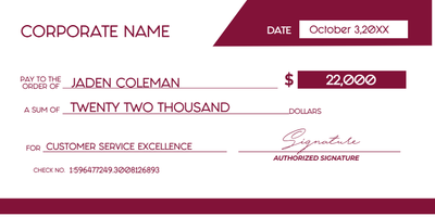 Custom Giant Check Multiple Sizes Customer Service
