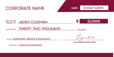 Custom Giant Check Multiple Sizes Customer Service