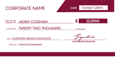 Custom Giant Check Multiple Sizes Customer Service