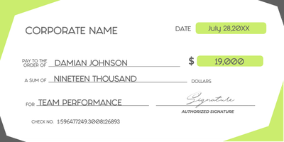 Custom Giant Check Multiple Sizes Team Performance