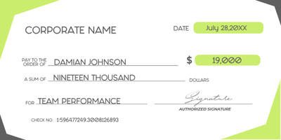 Custom Giant Check Multiple Sizes Team Performance