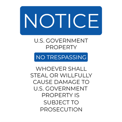Custom Outdoor Yard Signs Multiple Sizes Notice Government Property