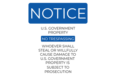 Custom Outdoor Yard Signs Multiple Sizes Notice Government Property