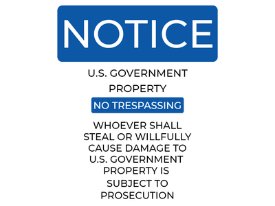 Custom Outdoor Yard Signs Multiple Sizes Notice Government Property