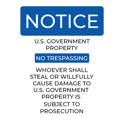 Custom Outdoor Yard Signs Multiple Sizes Notice Government Property