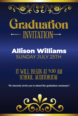 Custom Outdoor Yard Signs Multiple Sizes Graduation Invitation