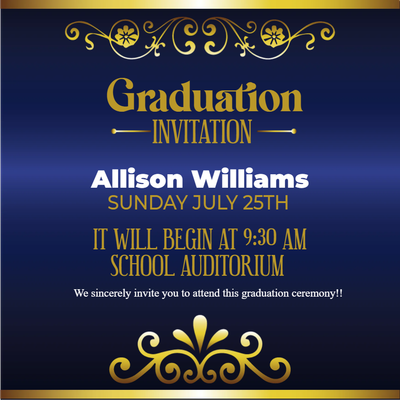 Custom Outdoor Yard Signs Multiple Sizes Graduation Invitation