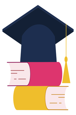 Custom Outdoor Yard Signs Multiple Sizes Graduation Hat and Books