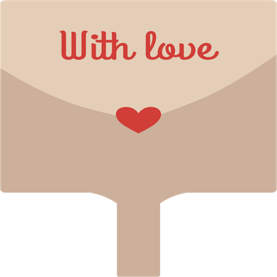 Custom Hand Fans Multiple Shapes Love
