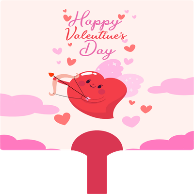 Custom Hand Fans Multiple Sizes Love heart