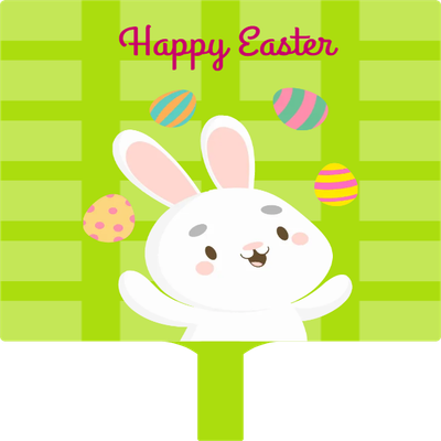 Custom Hand Fans Multiple Sizes Easter Bunny