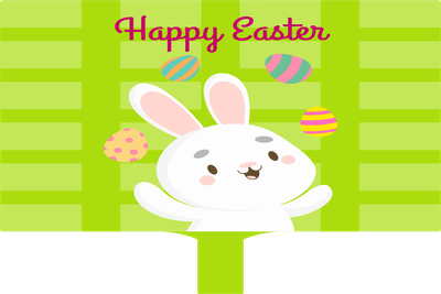 Custom Hand Fans Multiple Sizes Easter Bunny