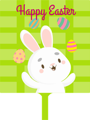 Custom Hand Fans Multiple Sizes Easter Bunny