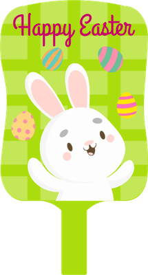 Custom Hand Fans Multiple Sizes Easter Bunny