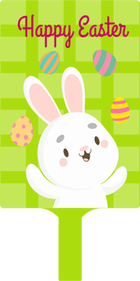 Custom Hand Fans Multiple Sizes Easter Bunny