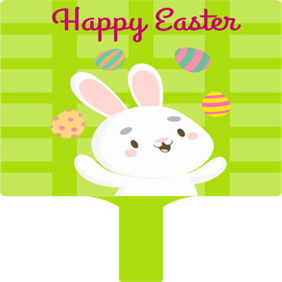 Custom Hand Fans Multiple Sizes Easter Bunny