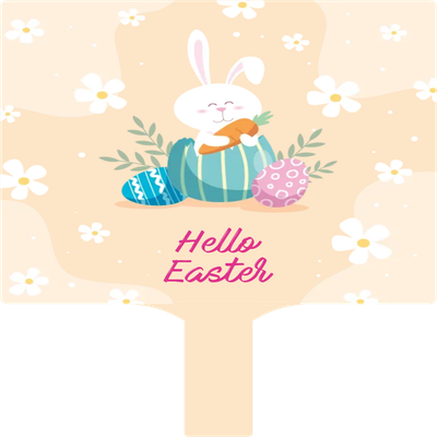 Custom Hand Fans Multiple Sizes Hello Easter