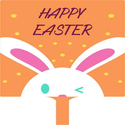 Custom Hand Fans Multiple Sizes Orange Easter
