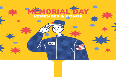 Custom Hand Fans Multiple Sizes Remember & Honor Memorial Day