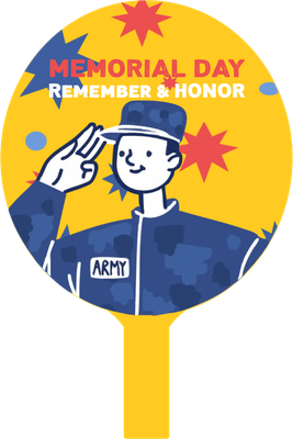 Custom Hand Fans Multiple Sizes Remember & Honor Memorial Day