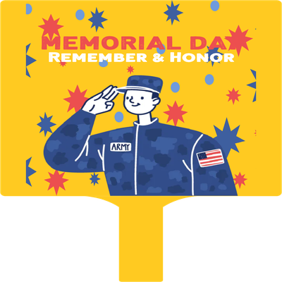 Custom Hand Fans Multiple Sizes Remember & Honor Memorial Day