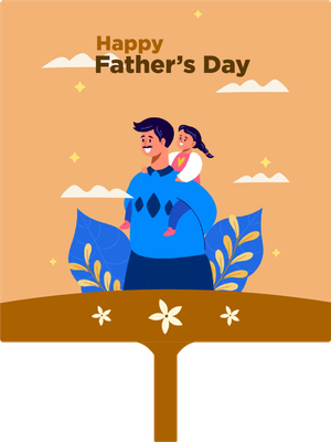 Custom Hand Fans Multiple Sizes Happy Father's Day Sign