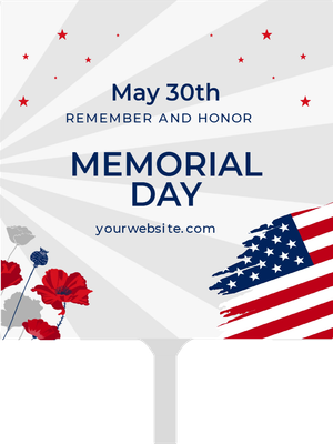 Custom Hand Fans Multiple Sizes Honor Memorial Day Tribute