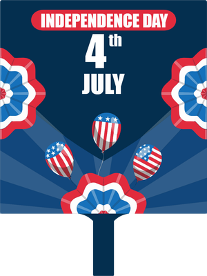 Custom Hand Fans Multiple Sizes Fourth of July U.S. Federal Holiday