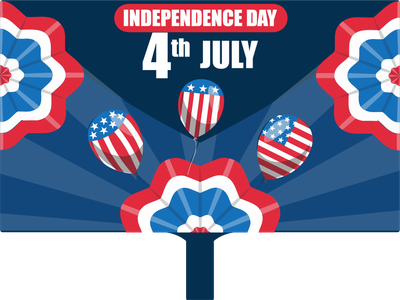 Custom Hand Fans Multiple Sizes Fourth of July U.S. Federal Holiday