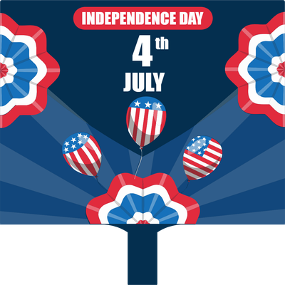 Custom Hand Fans Multiple Sizes Fourth of July U.S. Federal Holiday