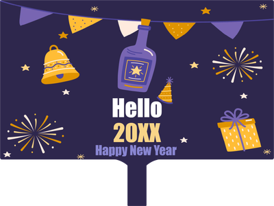 Custom Hand Fans Multiple Sizes New Year's Eve 2