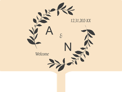 Custom Hand Fans Multiple Sizes Monogram Wedding