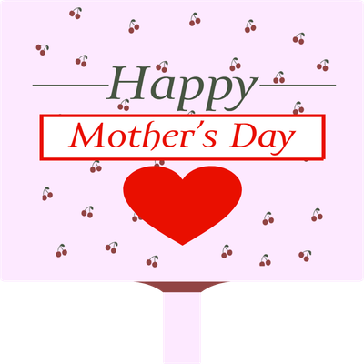 Custom Hand Fans Multiple Sizes Heart Mother's Day