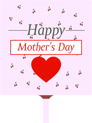 Custom Hand Fans Multiple Sizes Heart Mother's Day