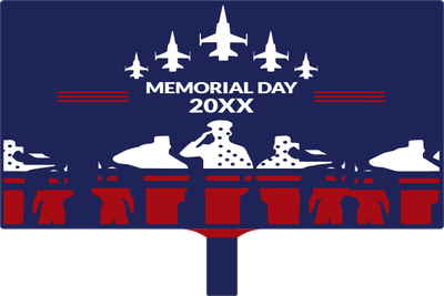 Custom Hand Fans Multiple Sizes Memorial Day 20XX