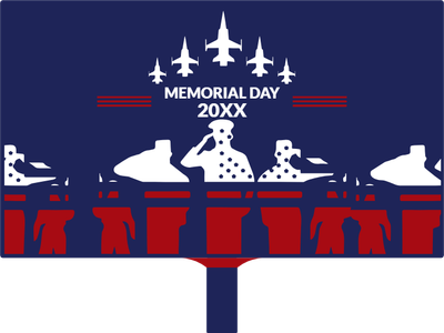 Custom Hand Fans Multiple Sizes Memorial Day 20XX