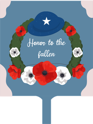 Custom Hand Fans Multiple Sizes Honor to the Fallen