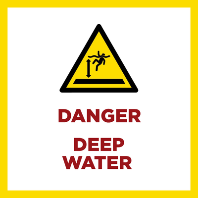 Custom Outdoor Yard Signs Multiple Sizes Danger Deep Water