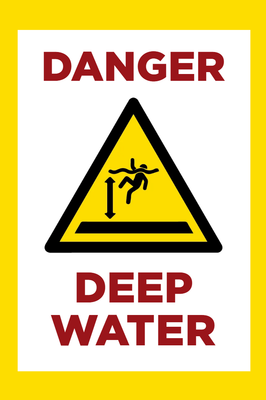 Custom Outdoor Yard Signs Multiple Sizes Danger Deep Water