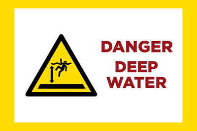 Custom Outdoor Yard Signs Multiple Sizes Danger Deep Water